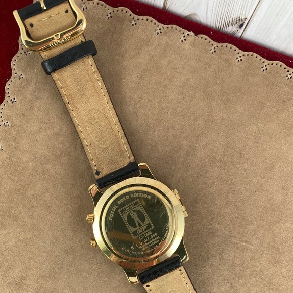 Vintage Fossil Gold Edition 1997 James Bond 007 Watch Gold Limited Edition - Picture 12 of 13